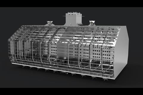 Prismatic tanks could provide an alternative way forward for ship conversions. Photo, DNV GL